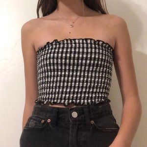 Black&White checkered tube top